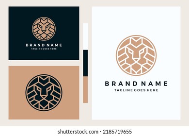 Lion abstract geometric logo design