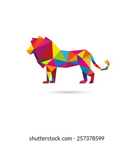 Lion abstract isolated on a white backgrounds, vector illustration 