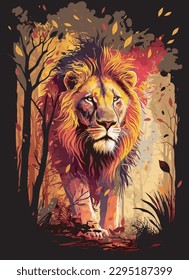 Lion  abstract portrait