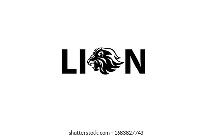LION abstract vector logo monogram template