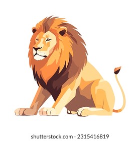 Lion africa wildlife animal icon isolated