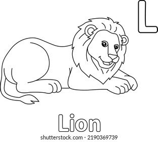 Lion Alphabet Abc Coloring Page L Stock Vector (Royalty Free ...