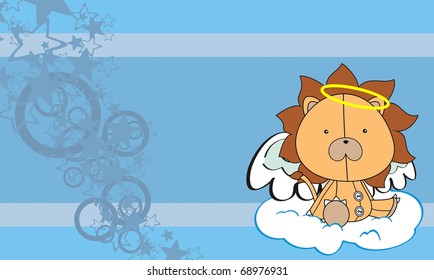 lion angel cartoon background in vector format