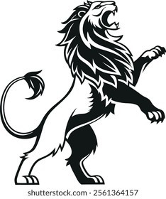 Lion anger silhouette vector art illustration 