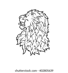 Lion angry head