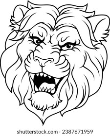 A lion angry lions team sports mascot roaring