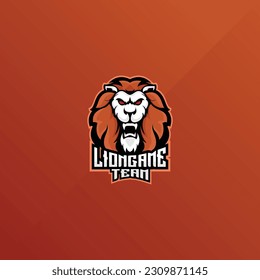 lion angry logo design esport team
