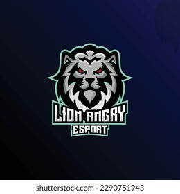lion angry logo esport team design mascot