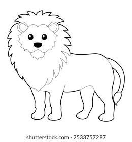 Lion Animal Coloring Page for Kids