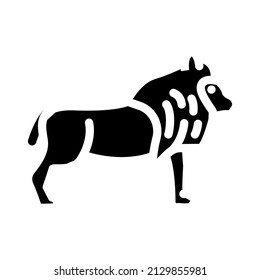 lion animal glyph icon vector. lion animal sign. isolated contour symbol black illustration