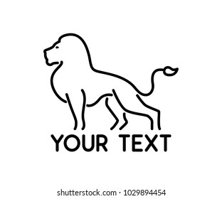 lion animal line logo design illustration