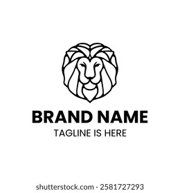 Lion Animal Line Logo Vector