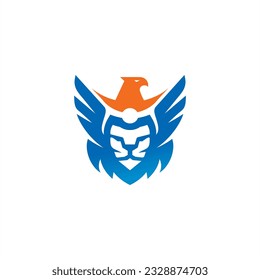 Löwentier-Logo mit Adlerkopflogo als Ruhm