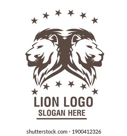 a lion animal logo template