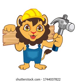 Lion animal mascot cartoon in vector
