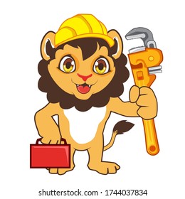 Lion animal mascot cartoon in vector
