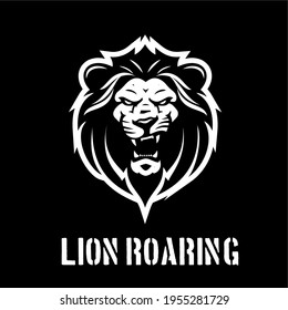 Lion Animal Roaring Logo Design