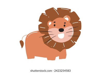 Lion animal tropical forest isolated on white background