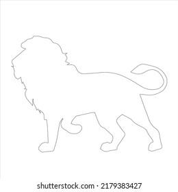 Lion  of animal vector icon. Outline vector icon isolated . animal coloring page 