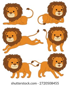  animal leão com ilustração vetorial