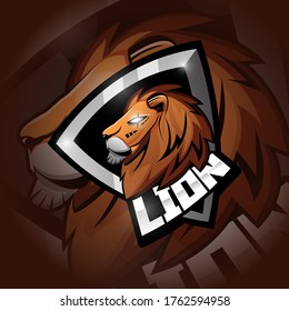 lion animal wild head mascot logo vector illustration