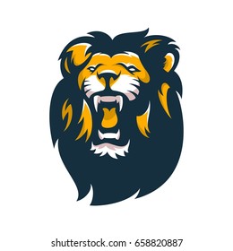 Lion Animal Wild Head Mascot Logo Vector Illustration