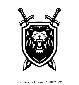 lion animal wild head mascot logo vector illustration