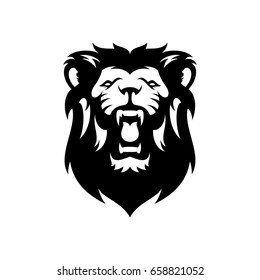 lion animal wild head mascot logo vector illustration