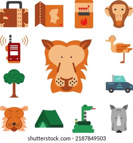 lion, animal, wildlife icon in a collection with other items