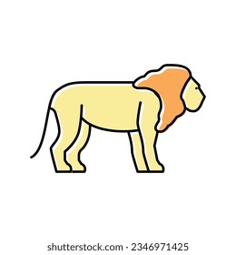 lion animal in zoo color icon vector. lion animal in zoo sign. isolated symbol illustration