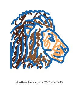 lion animal zoo doodle icon sketch vector. lion animal zoo sign. isolated symbol illustration