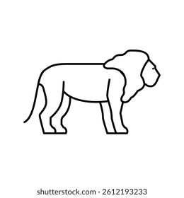 lion animal in zoo line icon vector. lion animal in zoo sign. isolated contour symbol black illustration