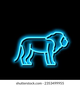 lion animal in zoo neon light sign vector. lion animal in zoo illustration