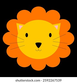 Lion animals illustration for kids simple flat clean cute design vector decoration