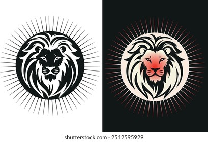 lion animals t-shirt design and vector image.