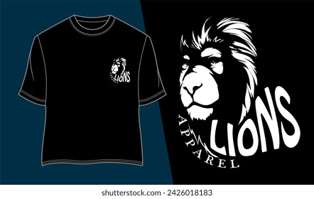 lion apparel typography quote vector for print