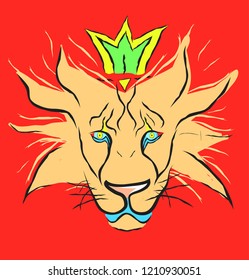 lion art cartoon vector design animal illustration graphic 