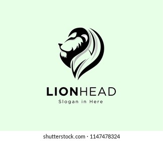 Lion art side face logo