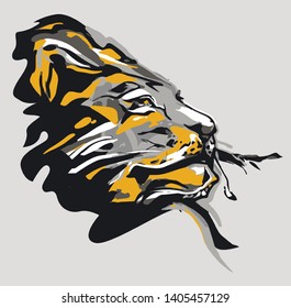 lion art vector, head lion poster