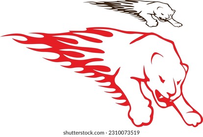 lion art vector red animal