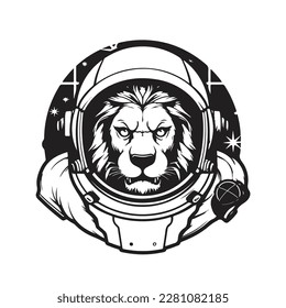 lion astronaut, vector concept digital art ,hand drawn illustration - Shutterstock ID 2281082185