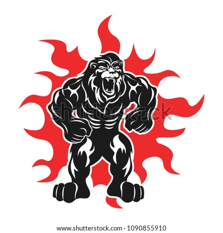 
Lion athlete logo