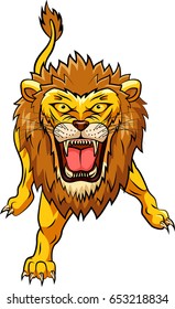 Lion Attack Concept. Vector illustration