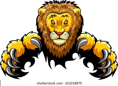 Lion Attack Concept. Vector illustration