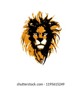 lion avatar head logo illustration vector
