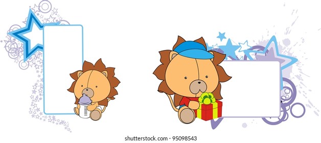 lion baby cartoon copyspace  in vector format