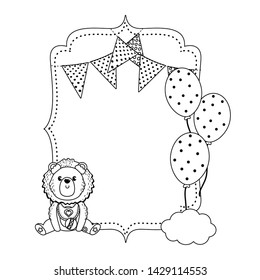 Lion and baby shower symbol design