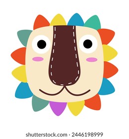 Lion baby vector with fun