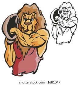 Lion Baseball Mascot for sport teams. Great for t-shirt designs, school mascot logo and any other design work. Ready for vinyl cutting.