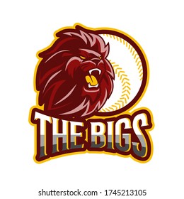 lion baseball sport logo template